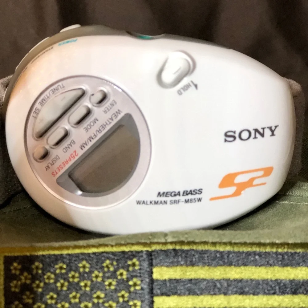 Sony White Walkman with Orange Accents